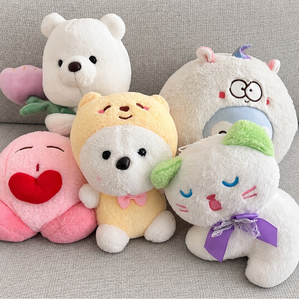 Cute Plush Toy Bundle – Soft Kawaii Stuffed Animals Lot of 5